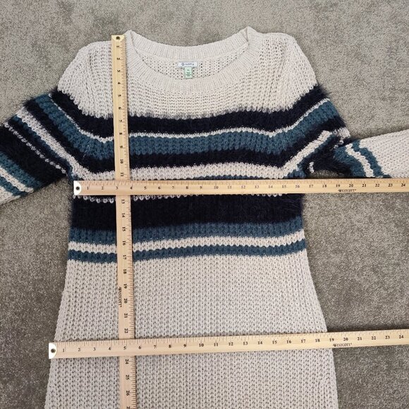 Susina Women's Maxi Knit Dress Long Sleeve Color Block Cream Blue Size XL Cotton - Picture 7 of 10